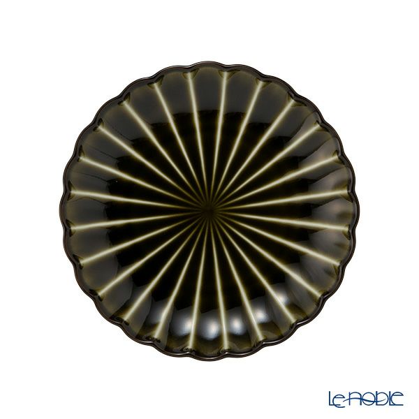 カネコ小兵製陶所 ぎやまん陶 小皿 14.5cm 4.5寸 利休グリーン