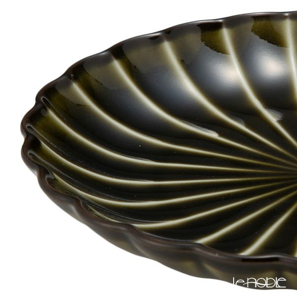 カネコ小兵製陶所 ぎやまん陶 小皿 14.5cm 4.5寸 利休グリーン
