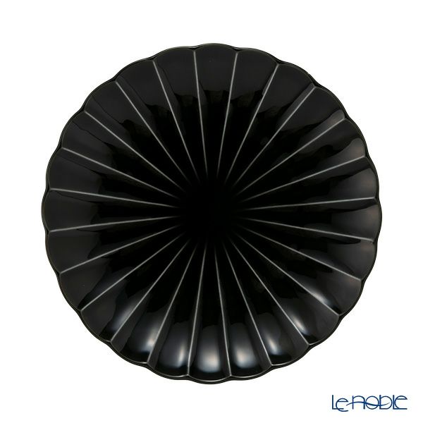 カネコ小兵製陶所 ぎやまん陶 中皿 20.5cm 7寸 墨ブラック