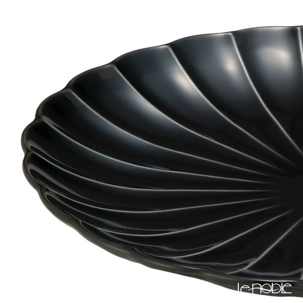 カネコ小兵製陶所 ぎやまん陶 中皿 20.5cm 7寸 墨ブラック