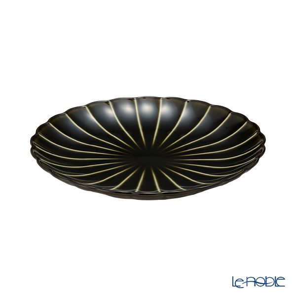 カネコ小兵製陶所 ぎやまん陶 中皿 20.5cm 7寸 利休グリーン