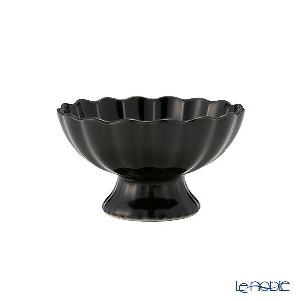 カネコ小兵製陶所 ぎやまん陶 高台珍味／デザートカップ 8cm 墨ブラック