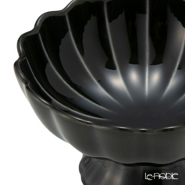 カネコ小兵製陶所 ぎやまん陶 高台珍味／デザートカップ 8cm 墨ブラック