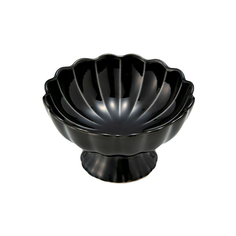 カネコ小兵製陶所 ぎやまん陶 高台珍味／デザートカップ 8cm 墨