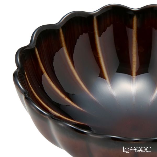 カネコ小兵製陶所 ぎやまん陶 高台珍味／デザートカップ 8cm 漆ブラウン