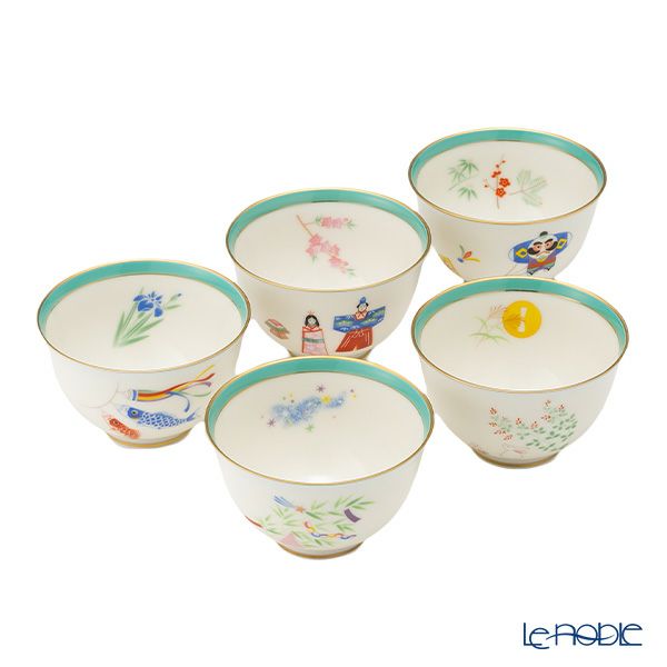 香蘭社 月ごよみ 湯呑み 5客揃 190ml IB576-CCG