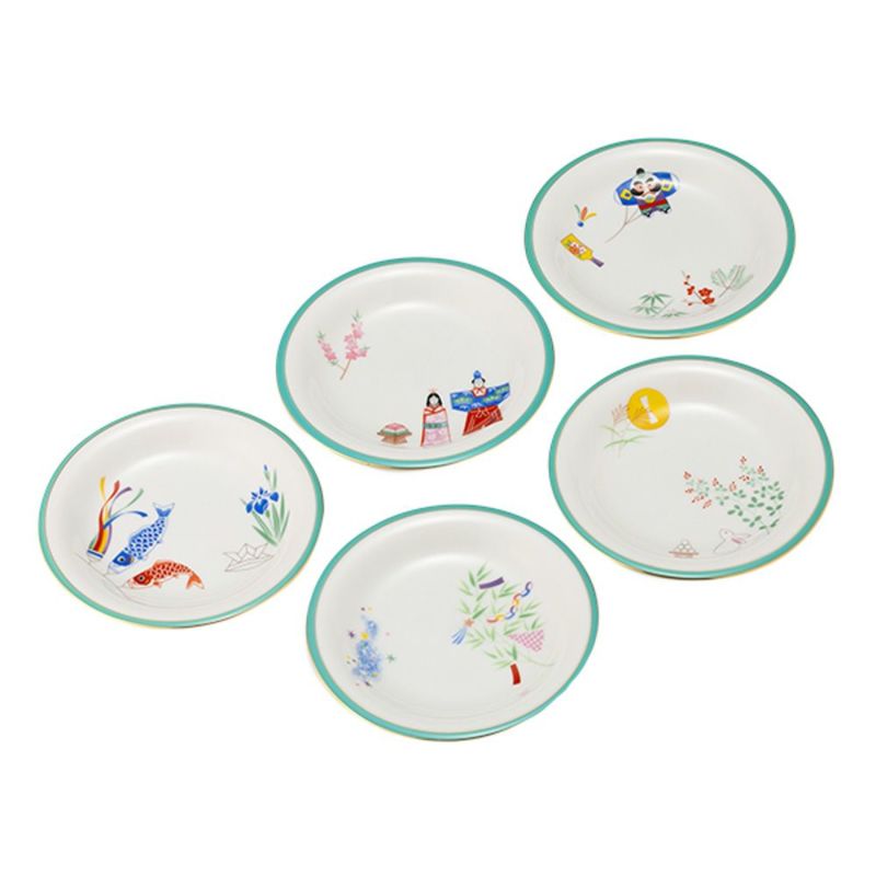 香蘭社 月ごよみ 銘々皿 5枚揃 14cm IB576-FXR | ブランド洋食器専門店