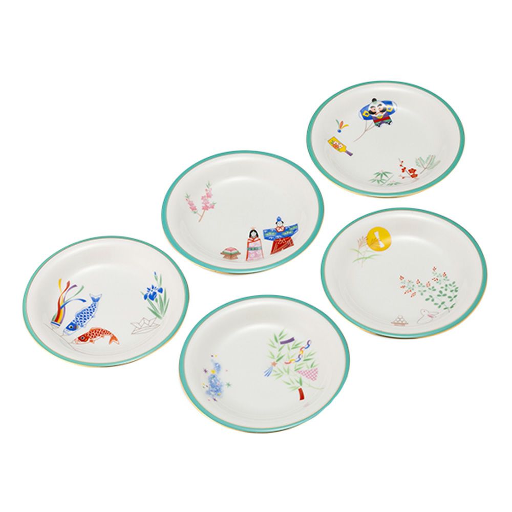 香蘭社 月ごよみ 銘々皿 5枚揃 14cm IB576-FXR