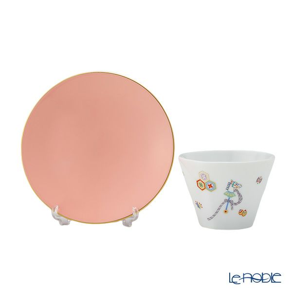 香蘭社 節句文 春駒 カップ130ml ＆ ソーサー13cm ピンク P1047-1CZFA
