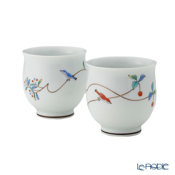 香蘭社 小鳥の詩 二人用 茶器セット／茶の間揃 ポット／急須1＋湯呑み2 1016-ARPC