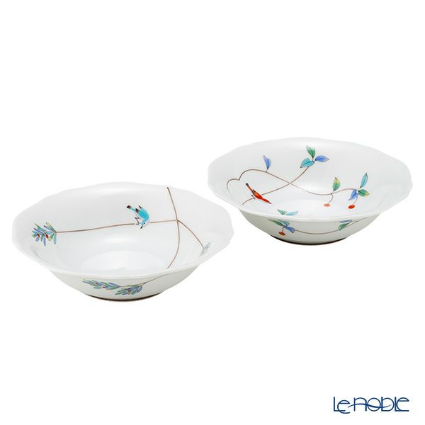香蘭社 小鳥の詩 中鉢 14.5cm ペア 1016-2GRKK5