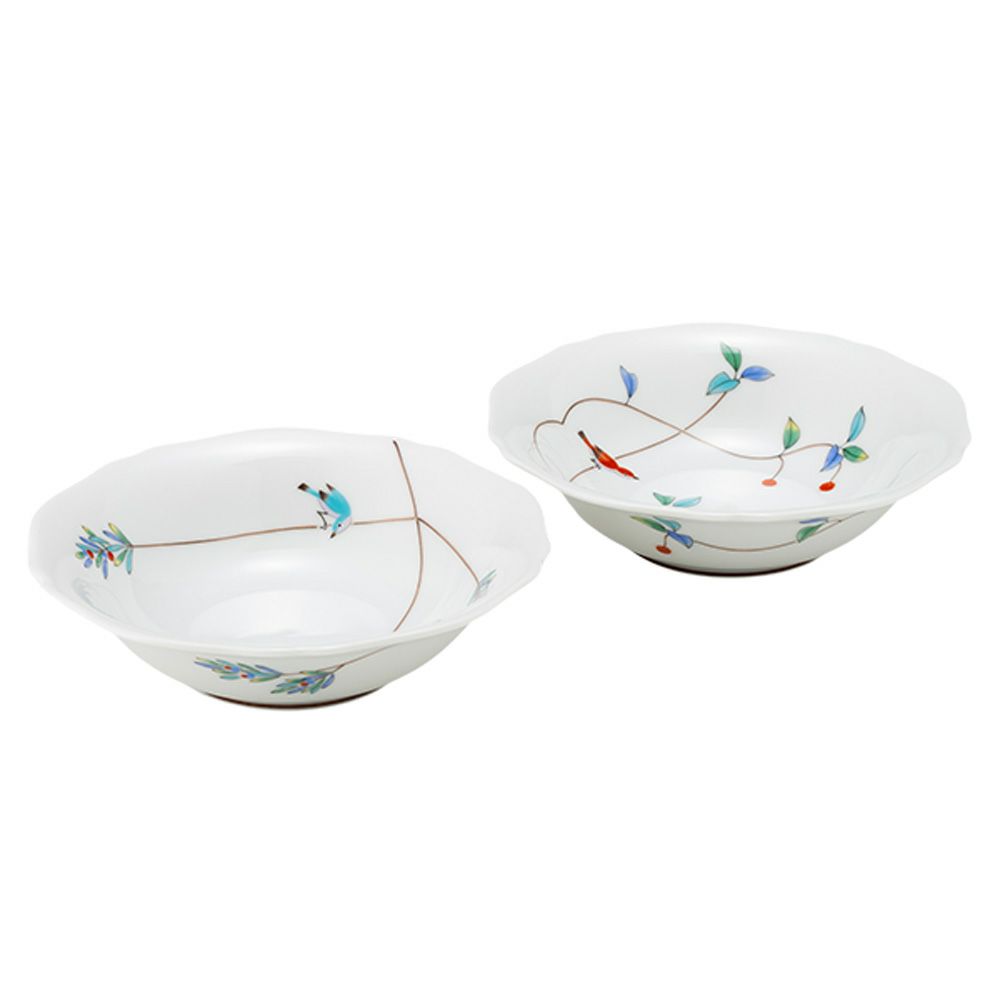 香蘭社 小鳥の詩 中鉢 14.5cm ペア 1016-2GRKK5