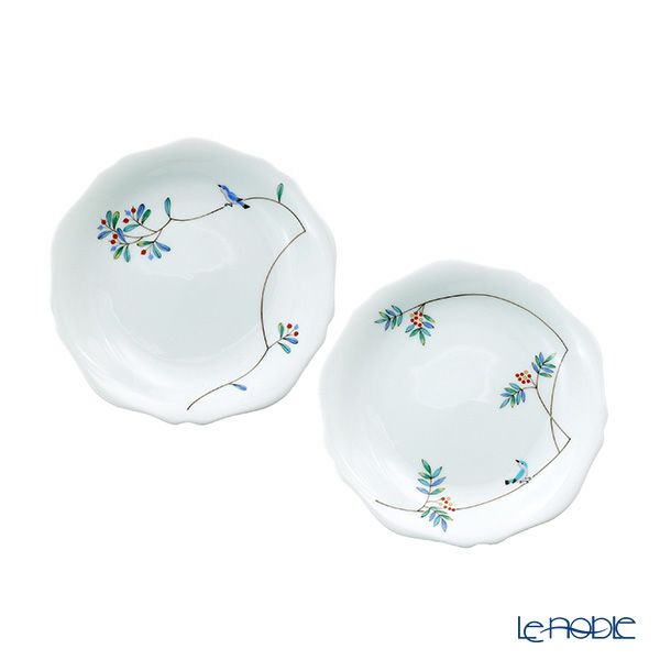 香蘭社 小鳥の詩 中皿 16cm ペア 1016-2FRKK5