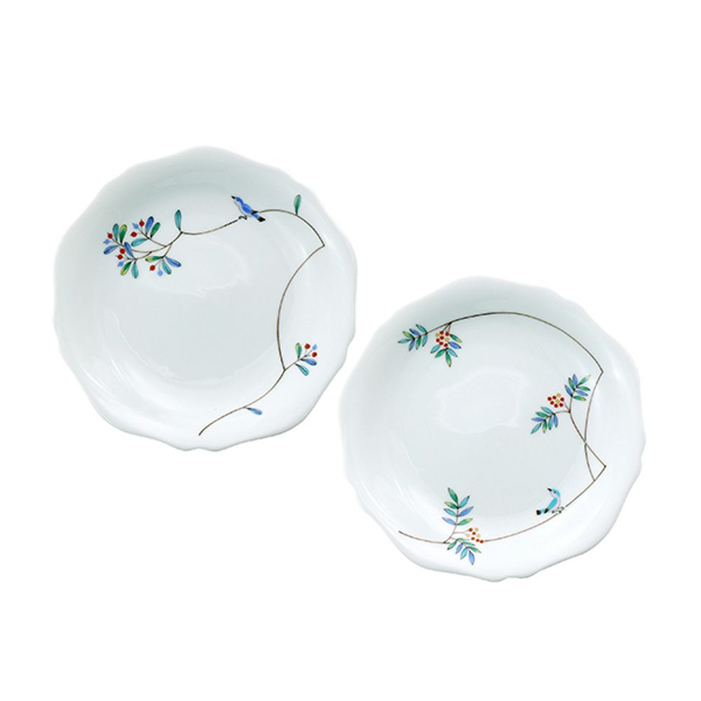 香蘭社 小鳥の詩 中皿 16cm ペア 1016-2FRKK5