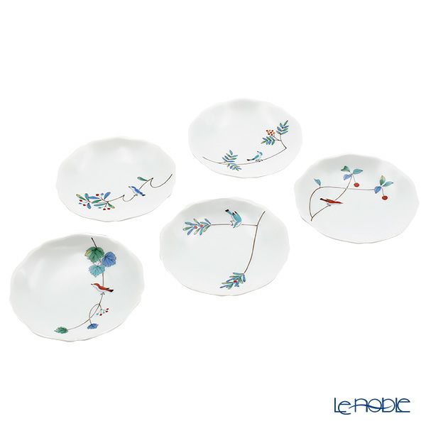 香蘭社 小鳥の詩 小皿揃 10cm 5枚セット 1016-FRKK3