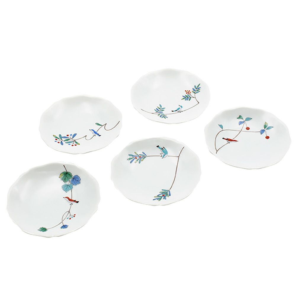 香蘭社 小鳥の詩 小皿揃 10cm 5枚セット 1016-FRKK3