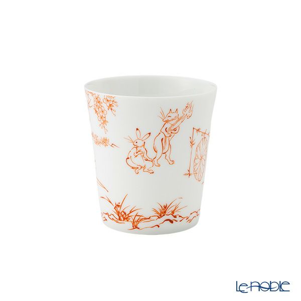 香蘭社 鳥獣戯画 弓矢 フリーカップ 250ml 赤 2221A-1CHK