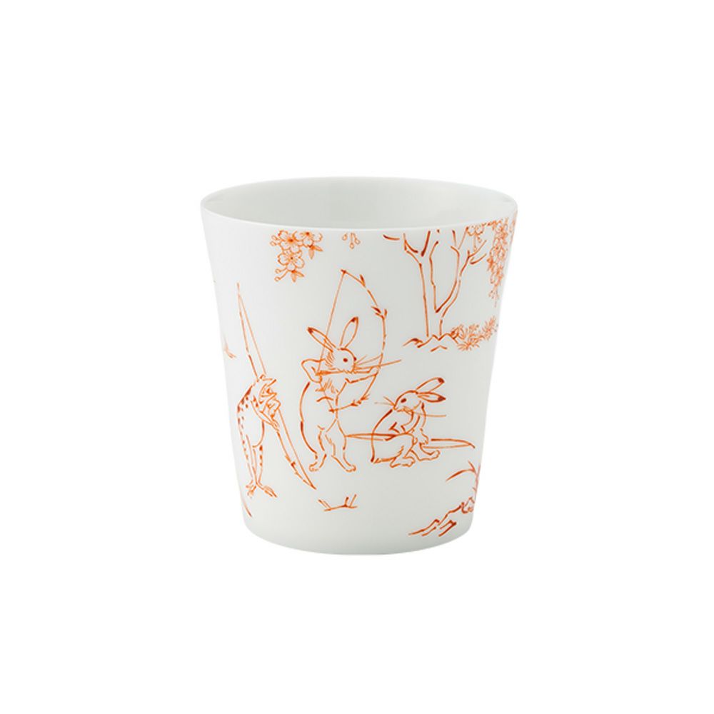香蘭社 鳥獣戯画 弓矢 フリーカップ 250ml 赤 2221A-1CHK