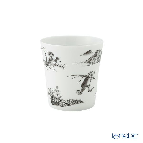 香蘭社 鳥獣戯画 猿追い フリーカップ 250ml 黒 2220K-1CHK