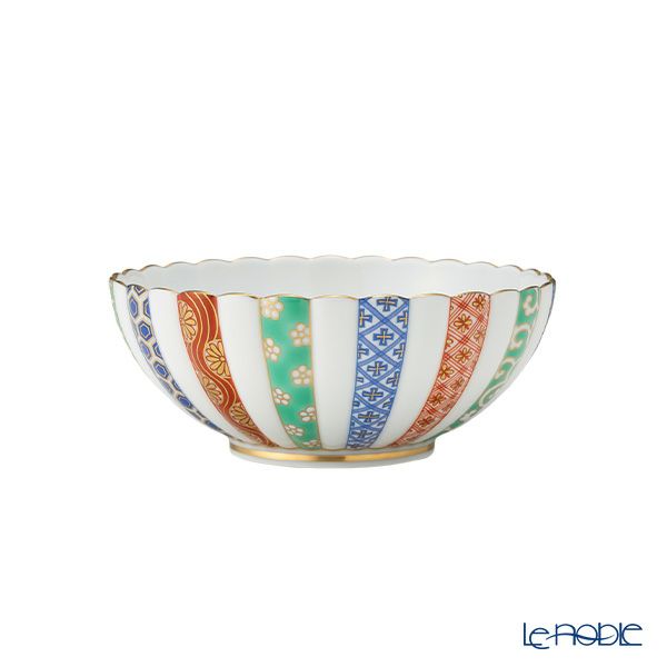 香蘭社 三色地紋 中鉢 13cm ペア 843-2GQM