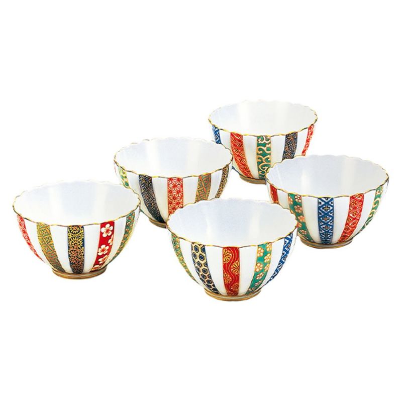 香蘭社 三色地紋 小鉢 9.5×5.5cm 5個セット | ブランド洋食器専門店ル