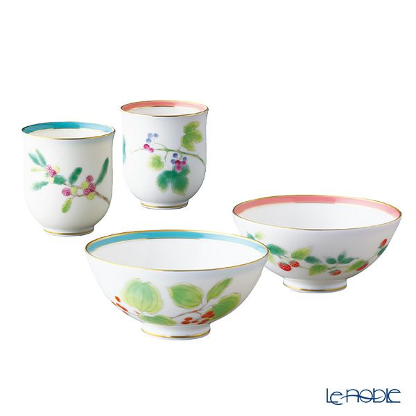 香蘭社 山だより 睦揃 湯呑2＋飯碗2 IP578-DC