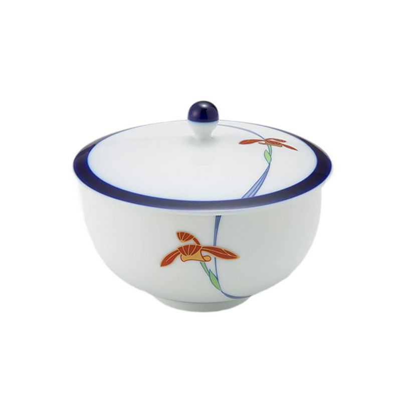 香蘭社 オーキッドレース 蓋付湯呑み 170ml