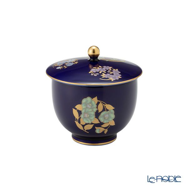 香蘭社 ルリ花丸紋 高級茶器セット 土瓶1＋蓋付湯呑5 R3003-AJF