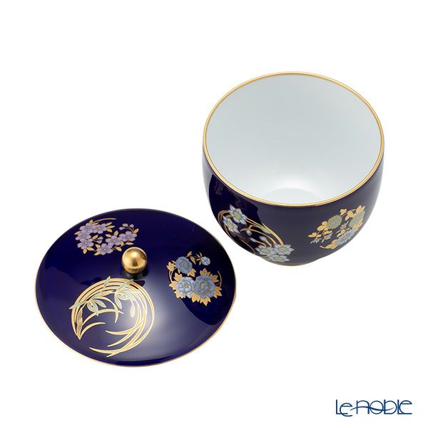 香蘭社 ルリ花丸紋 高級茶器セット 土瓶1＋蓋付湯呑5 R3003-AJF