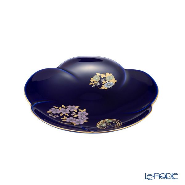 香蘭社 ルリ花丸紋 銘々皿5枚揃 R3003-FS4