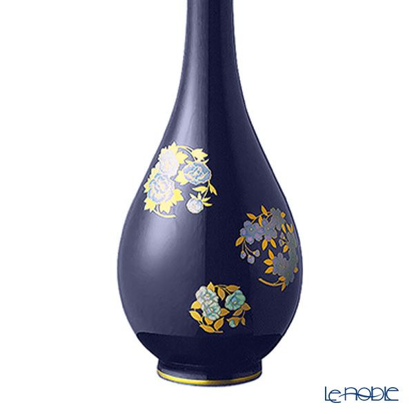 香蘭社 ルリ花丸紋 花瓶 22.5cm R3003-NE7