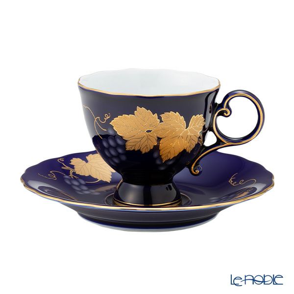 香蘭社 ルリ金彩葡萄 コーヒーカップ＆ソーサー 190ml R1538-1HQR