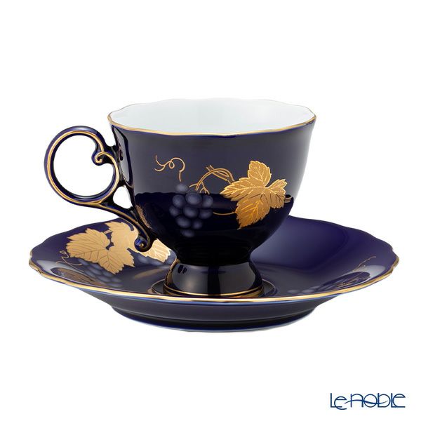 香蘭社 ルリ金彩葡萄 コーヒーカップ＆ソーサー 190ml R1538-1HQR
