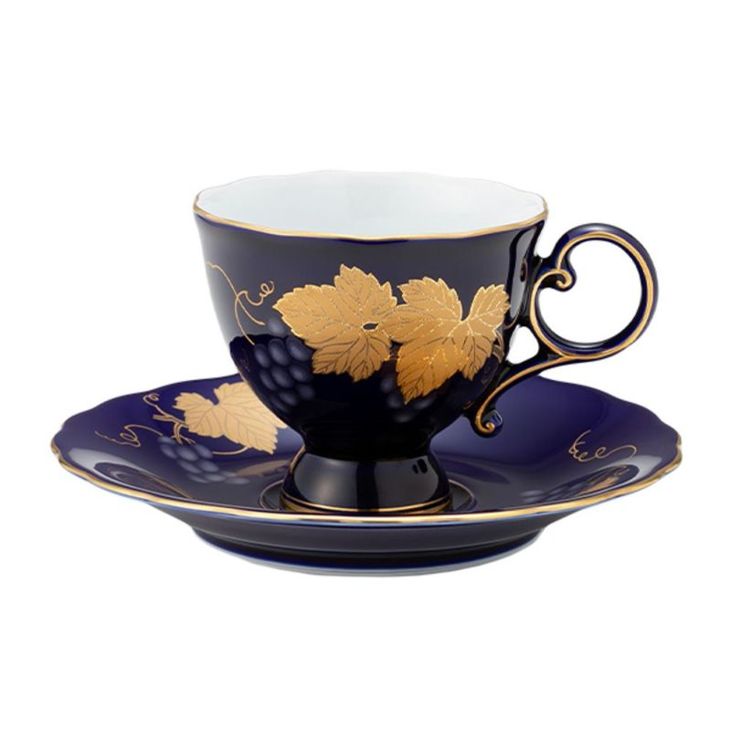 香蘭社 ルリ金彩葡萄 コーヒーカップ＆ソーサー 190ml R1538-1HQR