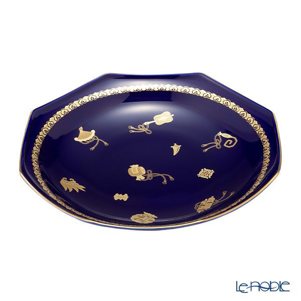 香蘭社 ルリ宝づくし 八角皿 24cm R724-EV8