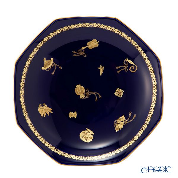 香蘭社 ルリ宝づくし 八角皿 24cm R724-EV8