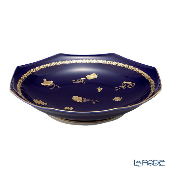 香蘭社 ルリ宝づくし 八角皿 24cm R724-EV8