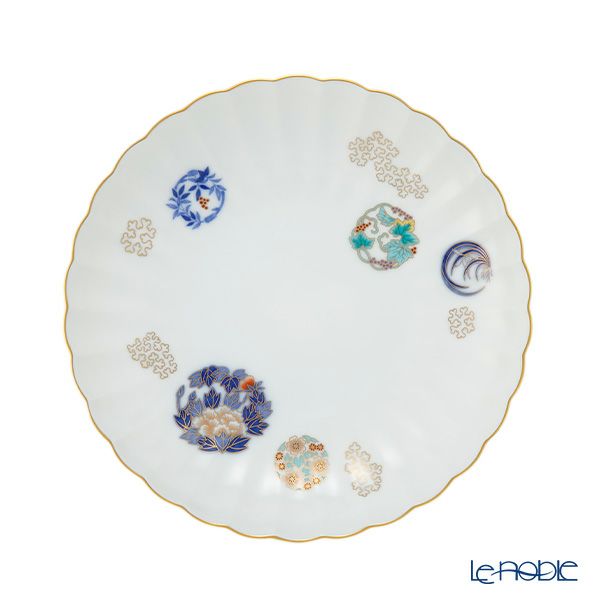 香蘭社 金ミル花丸紋 中皿 18.5cm ペア