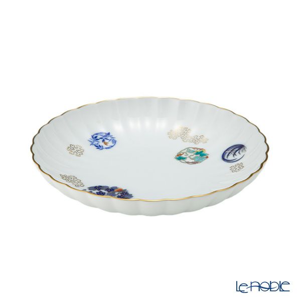 香蘭社 金ミル花丸紋 中皿 18.5cm ペア