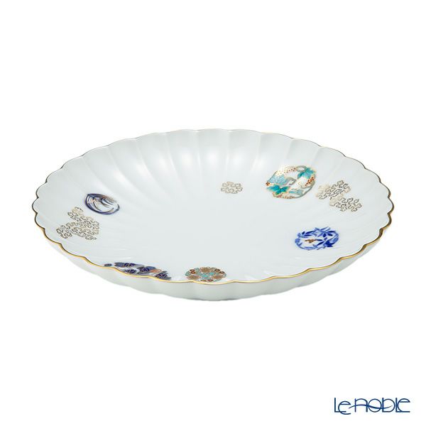 香蘭社 金ミル花丸紋 盛り皿 21.5cm