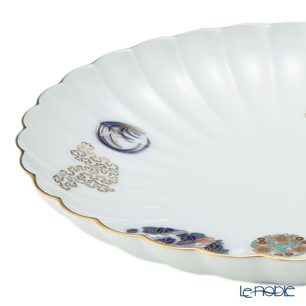 香蘭社 金ミル花丸紋 盛り皿 21.5cm