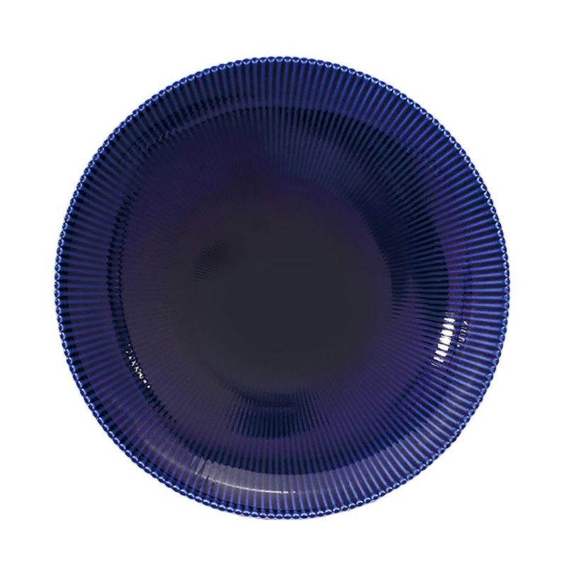 香蘭社 ピンストライプ 瑠璃 ルリ 中皿 20.5cm