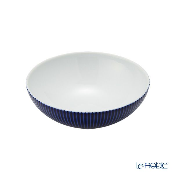 香蘭社 ピンストライプ 瑠璃 ルリ ボウル 14.5cm