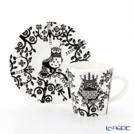 イッタラ（iittala） タイカ ブラック エスプレッソカップ＆ソーサー 100ml