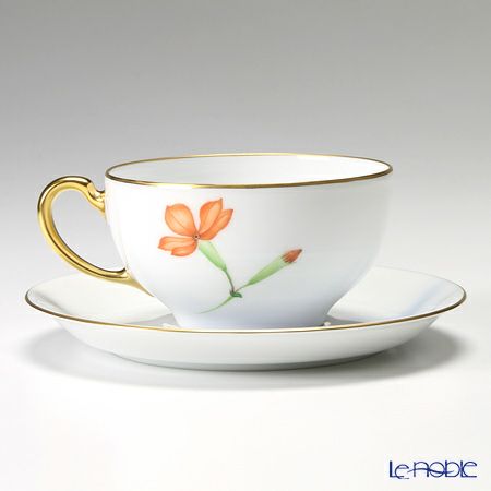 大倉陶園 富士山に咲く高原の花 碗皿（カップ＆ソーサー） 6客セット 89CU／E133