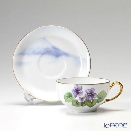 大倉陶園 富士山に咲く高原の花 碗皿（カップ＆ソーサー） 6客セット 89CU／E133