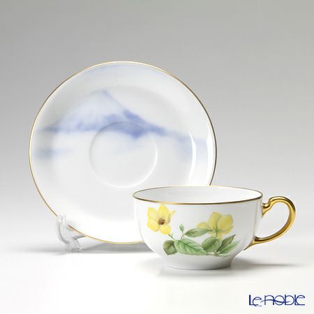 大倉陶園 富士山に咲く高原の花 碗皿（カップ＆ソーサー） 6客セット 89CU／E133