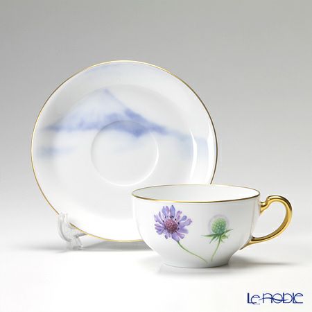 大倉陶園 富士山に咲く高原の花 碗皿（カップ＆ソーサー） 6客セット 89CU／E133