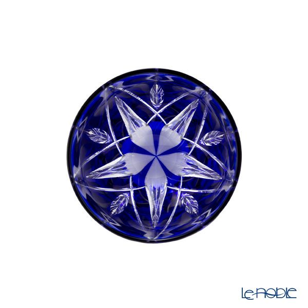 【伝統工芸】田島硝子 江戸切子 星華紋 ぐい呑み 瑠璃 75ml TK21-301-1B