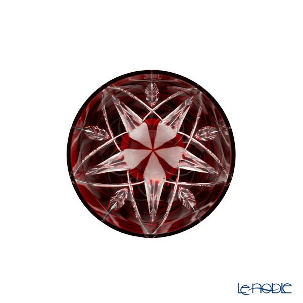 【伝統工芸】田島硝子 江戸切子 星華紋 ぐい呑み 銅赤 75ml TK21-301-1R